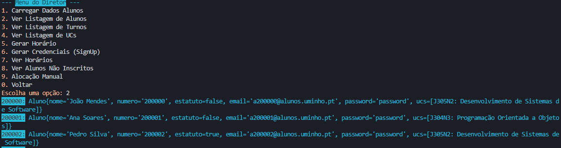 Listing Loaded Students From Dataset
