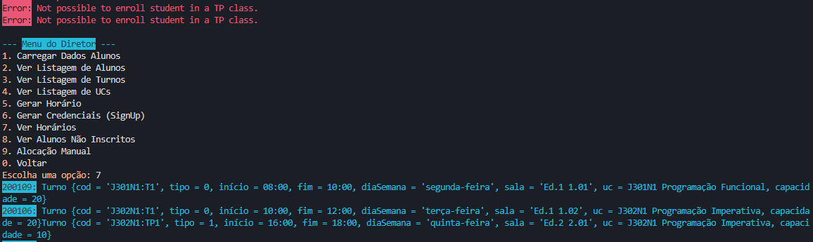 Schedule Management System Interface