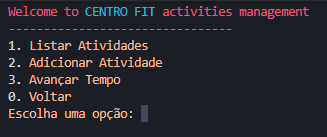 Personal Activities Menu