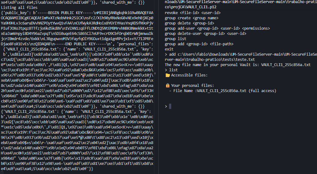 Client Adding & Listing Files