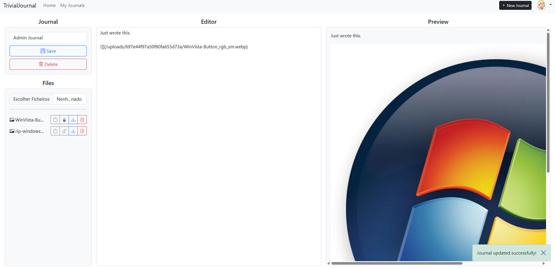 Journal Editor & File Sharing