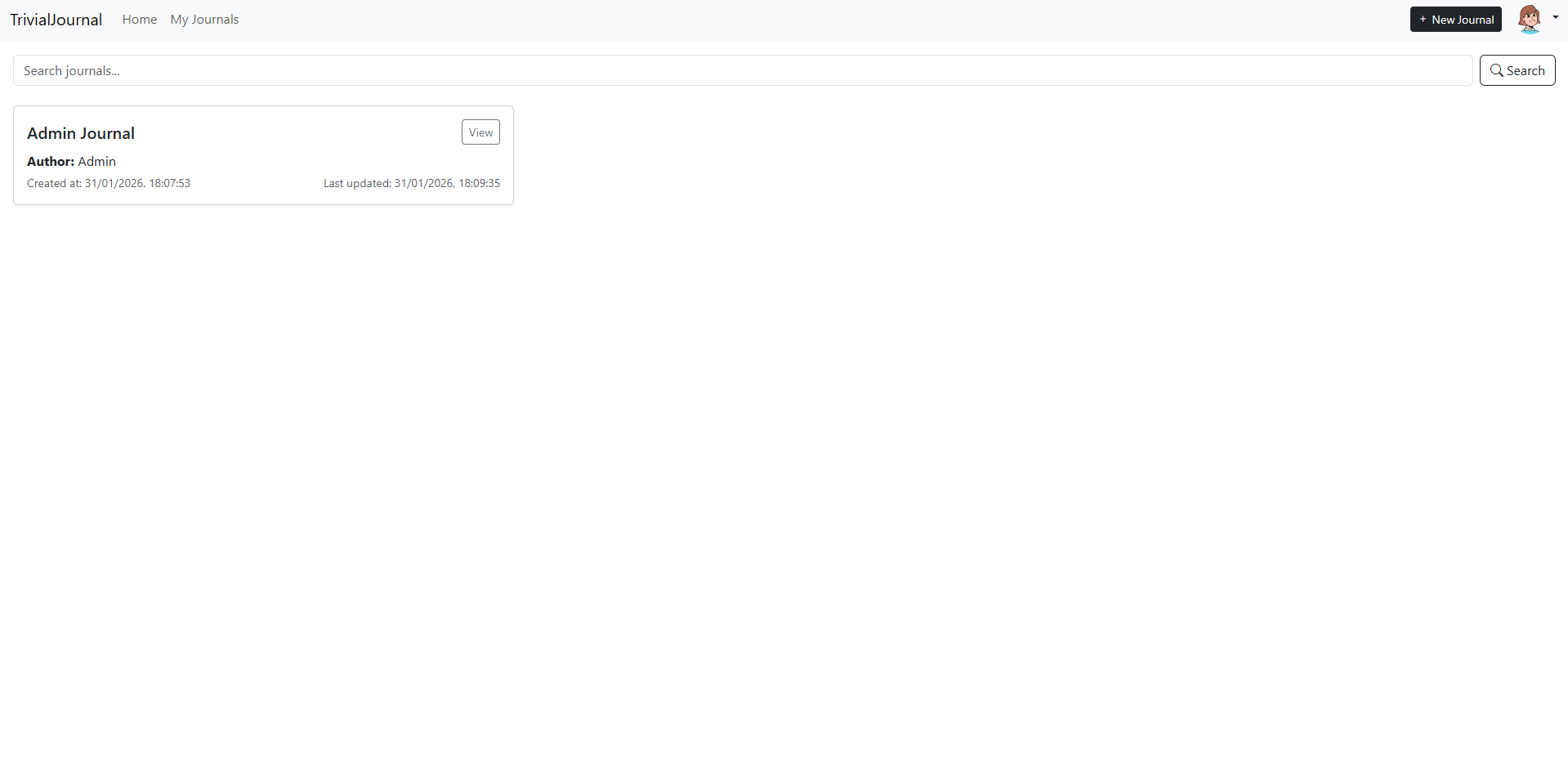 View of Other Users Landing Page